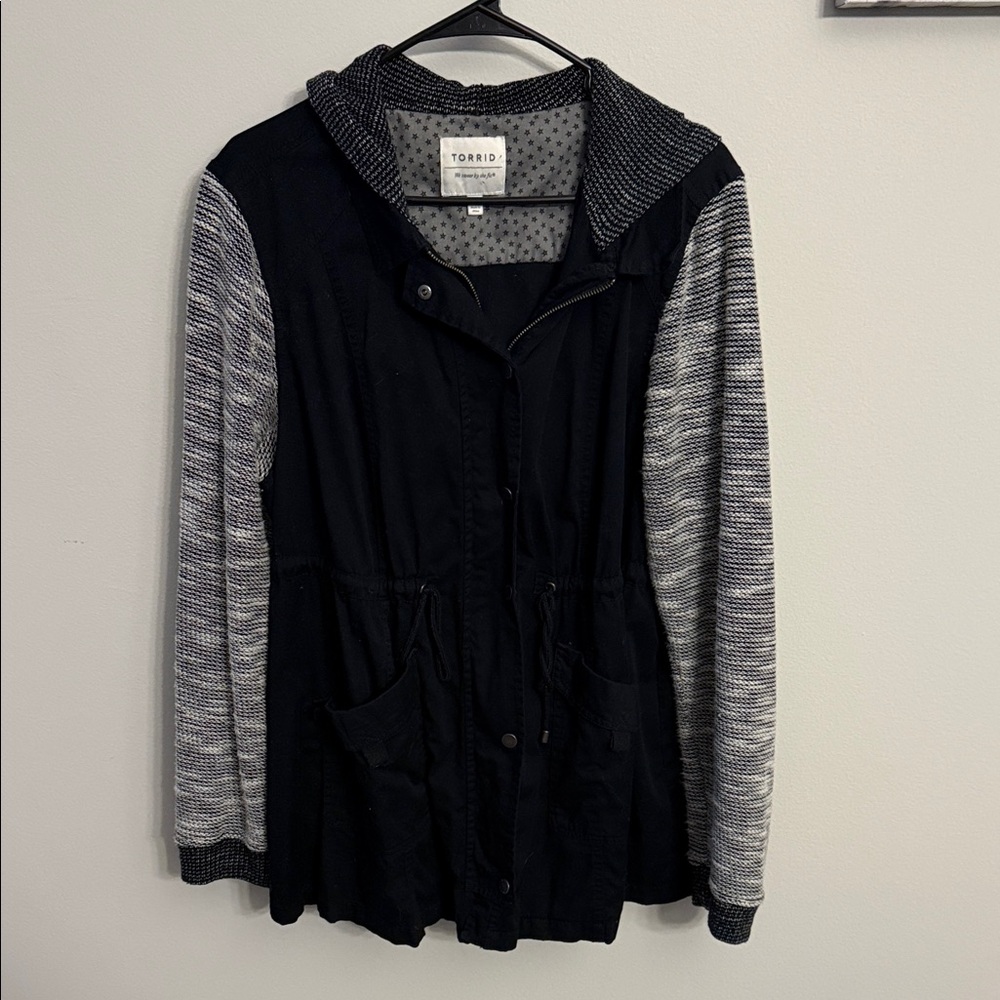 Torrid Black and Gray Utility Jacket